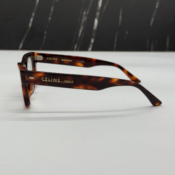 NEW CELINE CL50011F 054 BROWN HAVANA SQUARE WOMEN CELINE EYEGLASSES - Picture 8 of 10